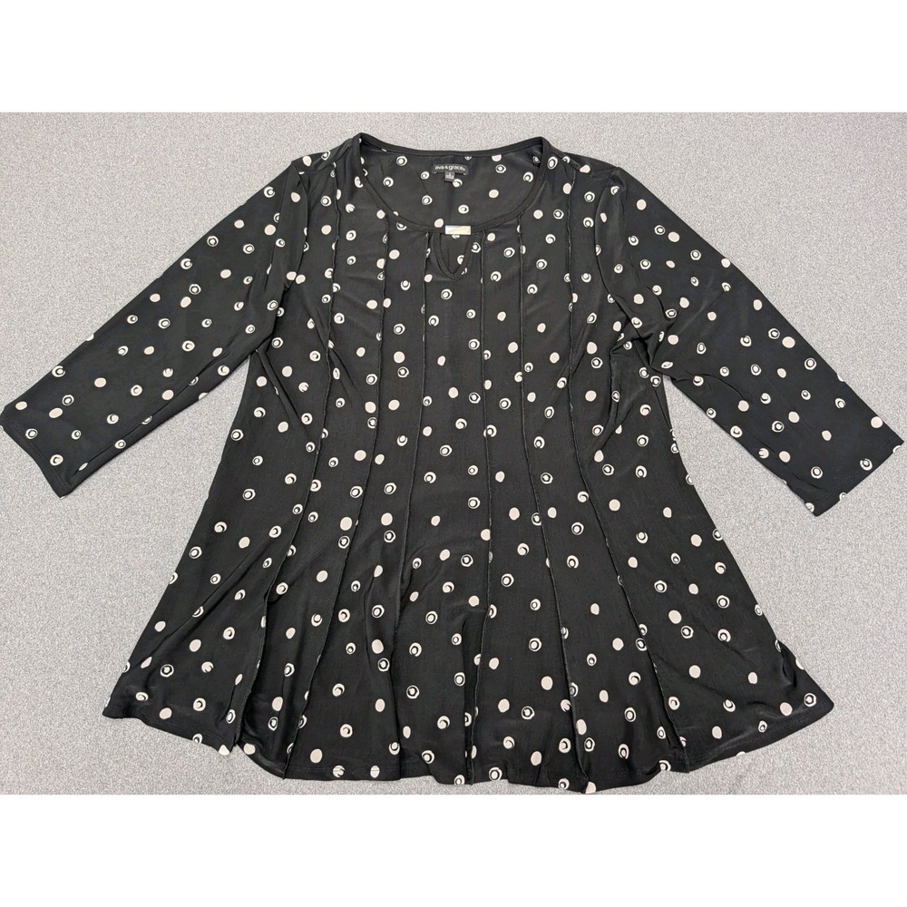 Ava & Grace Women's Large Top Liquid Knit 3/4 Sleeves Stretchy Workwear Blouse